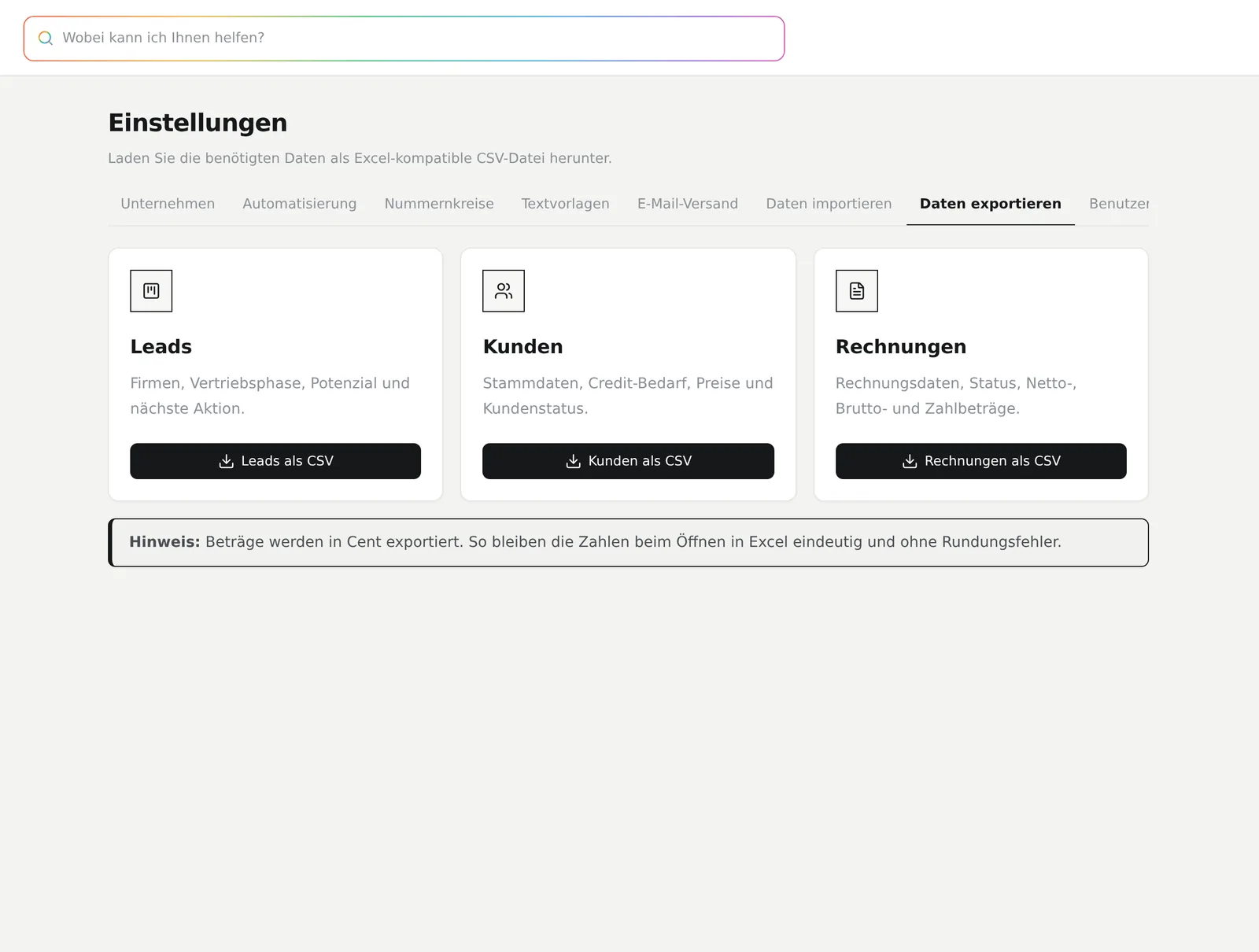 Der Datenexport in Aventa CRM